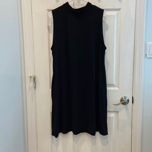 Chic Soul Mock Neck Sleeveless Jersey Midi Dress - Black 2X